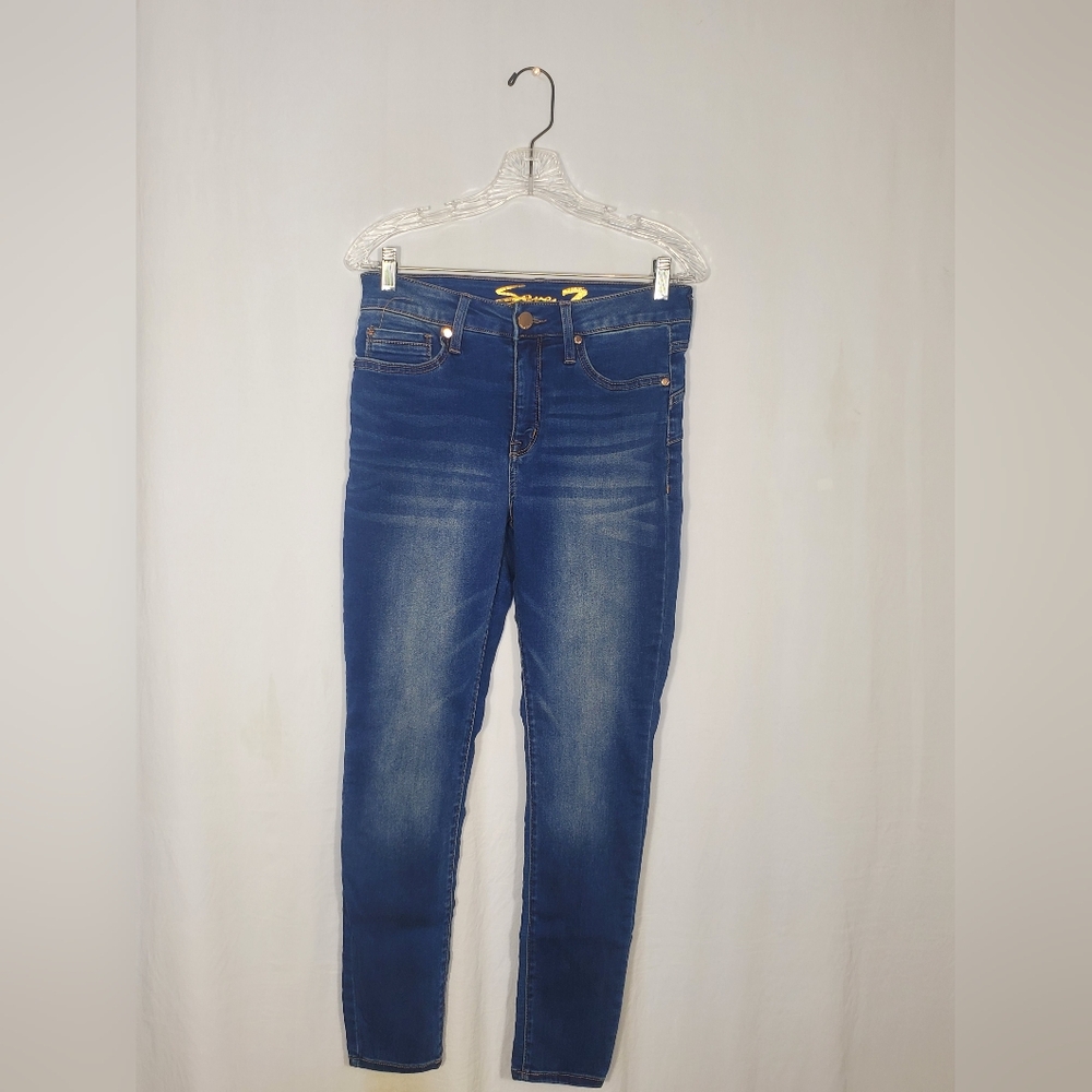 Pre-Loved Women Blue Seven 7 Booty Shaper High Rise Leggings Size 6